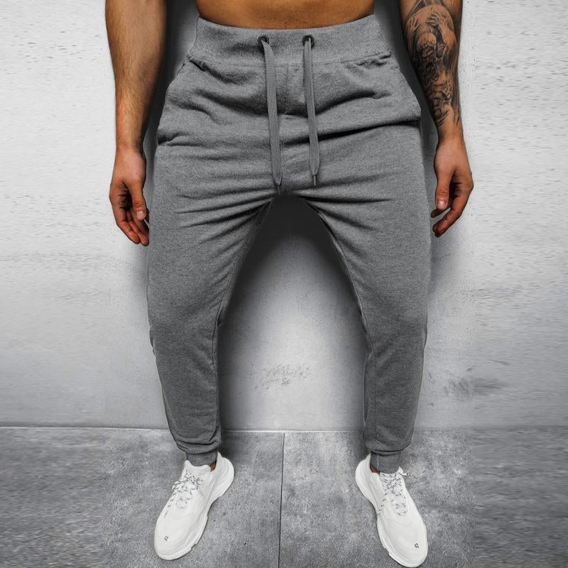 Casual Solid Color Elastic Waist Loose Sports Pants