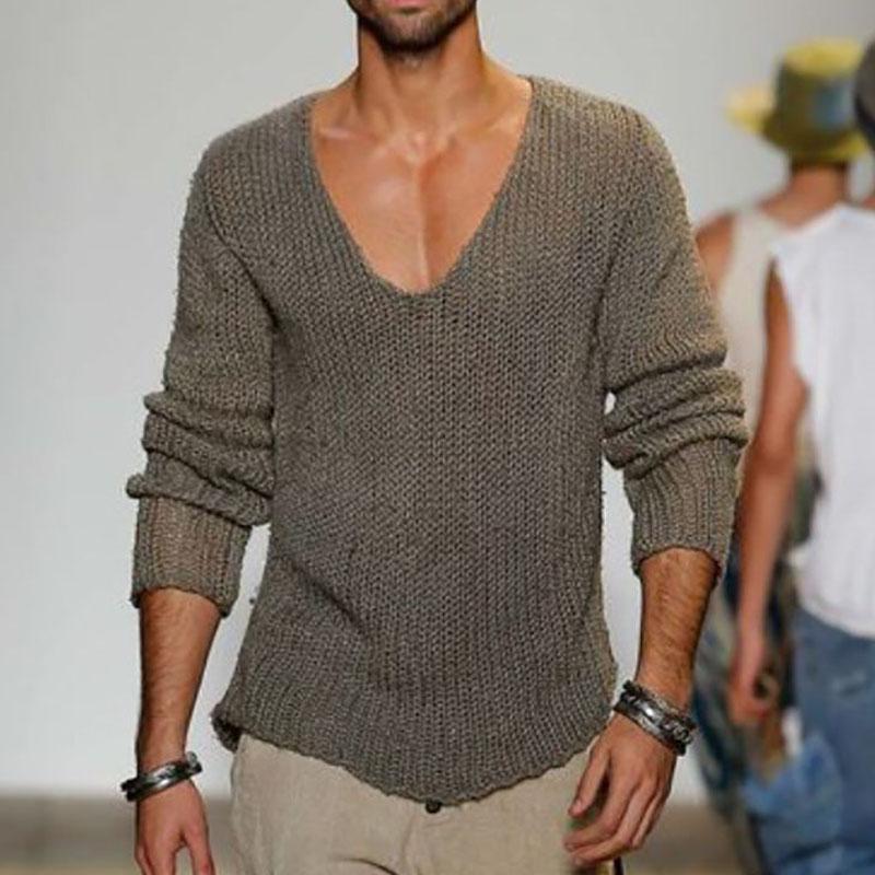 V-Neck Knit Pullover Sweater