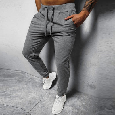 Casual Solid Color Elastic Waist Loose Sports Pants