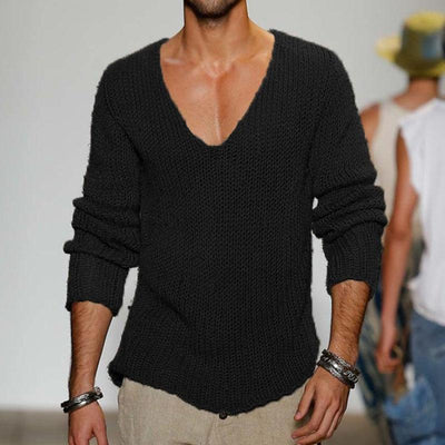 V-Neck Knit Pullover Sweater