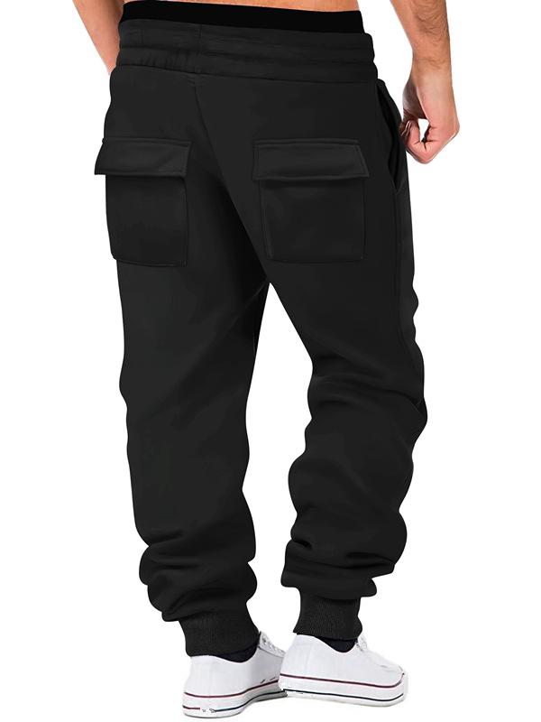 Sports Solid Color Multi-Pocket Sweatpants
