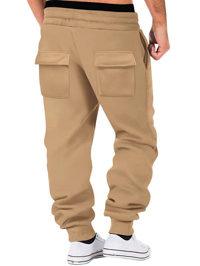Sports Solid Color Multi-Pocket Sweatpants