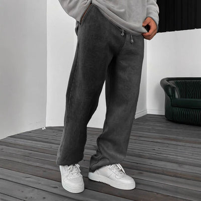 Solid Color Loose Elastic Waist Sports Pants