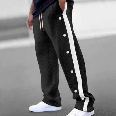 Textured Jacquard Trousers Loose Sweatpants