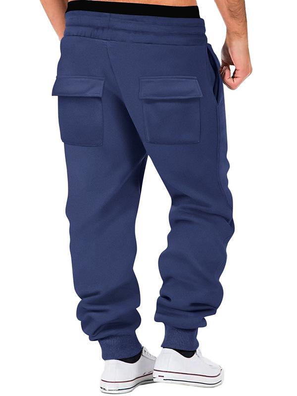 Sports Solid Color Multi-Pocket Sweatpants