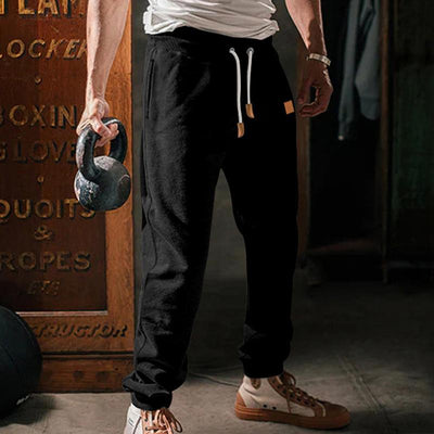 Loose Drawstring Solid Color Sports Pants