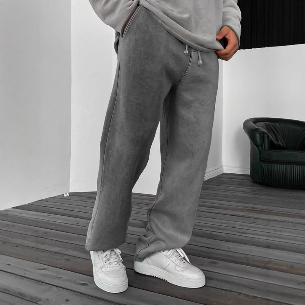Solid Color Loose Elastic Waist Sports Pants