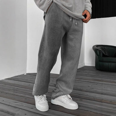 Solid Color Loose Elastic Waist Sports Pants