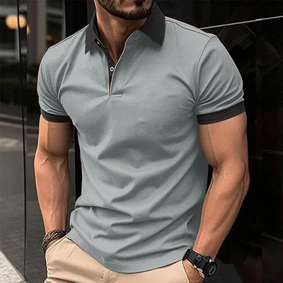 Casual Color Block Short Sleeve POLO Shirt