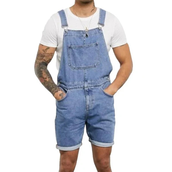 Casual Vintage Denim Shorts Overalls