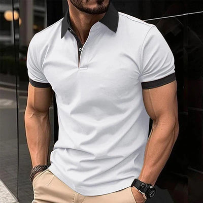 Casual Color Block Short Sleeve POLO Shirt