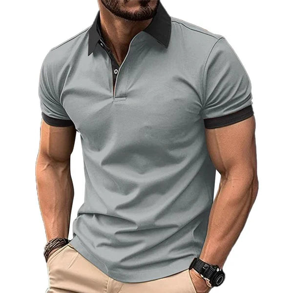 Casual Color Block Short Sleeve POLO Shirt