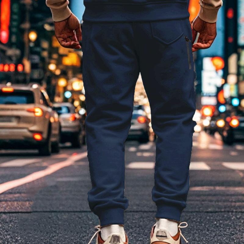 Solid Color Elastic Waist Loose Sports Pants