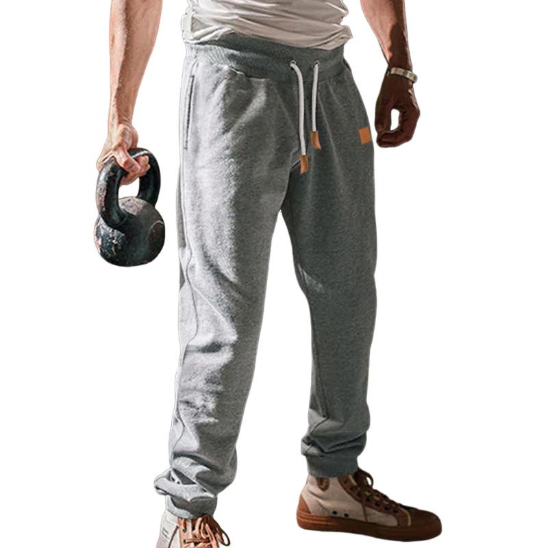 Loose Drawstring Solid Color Sports Pants