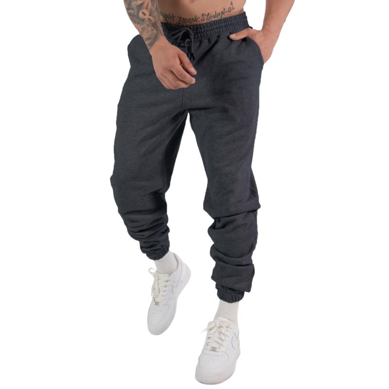 Solid Color Elastic Waist Casual Sports Pants
