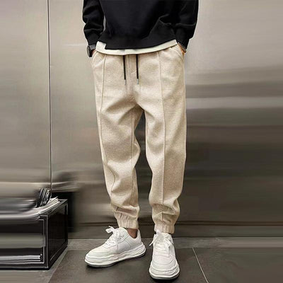Solid Plush Loose Elastic Waist Casual Sports Pants