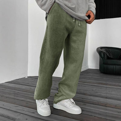 Solid Color Loose Elastic Waist Sports Pants
