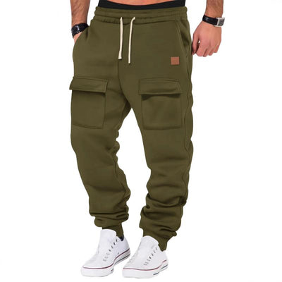 Sports Solid Color Multi-Pocket Sweatpants