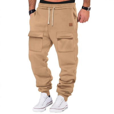 Sports Solid Color Multi-Pocket Sweatpants