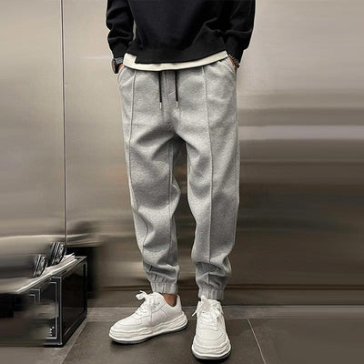 Solid Plush Loose Elastic Waist Casual Sports Pants
