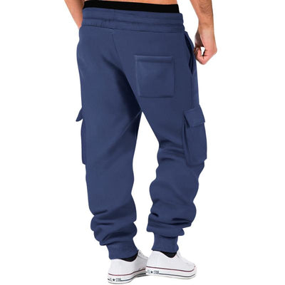 Solid Color Sports Multi-Pocket Sweatpants