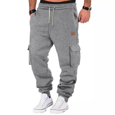 Solid Color Sports Multi-Pocket Sweatpants