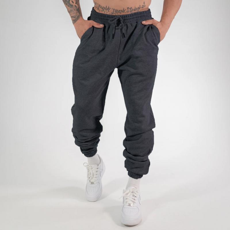 Solid Color Elastic Waist Casual Sports Pants