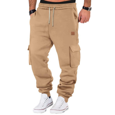 Solid Color Sports Multi-Pocket Sweatpants