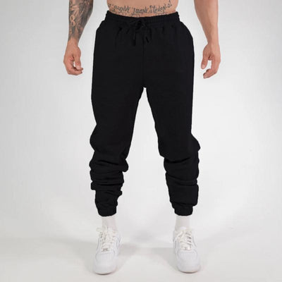 Solid Color Elastic Waist Casual Sports Pants