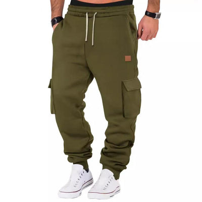 Solid Color Sports Multi-Pocket Sweatpants