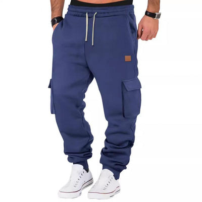 Solid Color Sports Multi-Pocket Sweatpants