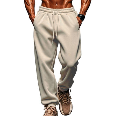Solid Color Elastic Waist Loose Sports Pants
