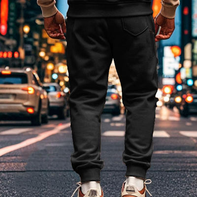 Solid Color Elastic Waist Loose Sports Pants