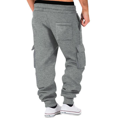 Solid Color Sports Multi-Pocket Sweatpants