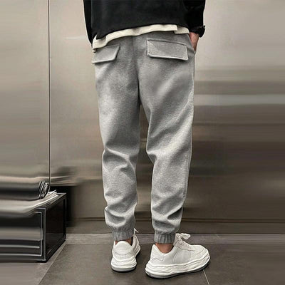 Solid Plush Loose Elastic Waist Casual Sports Pants