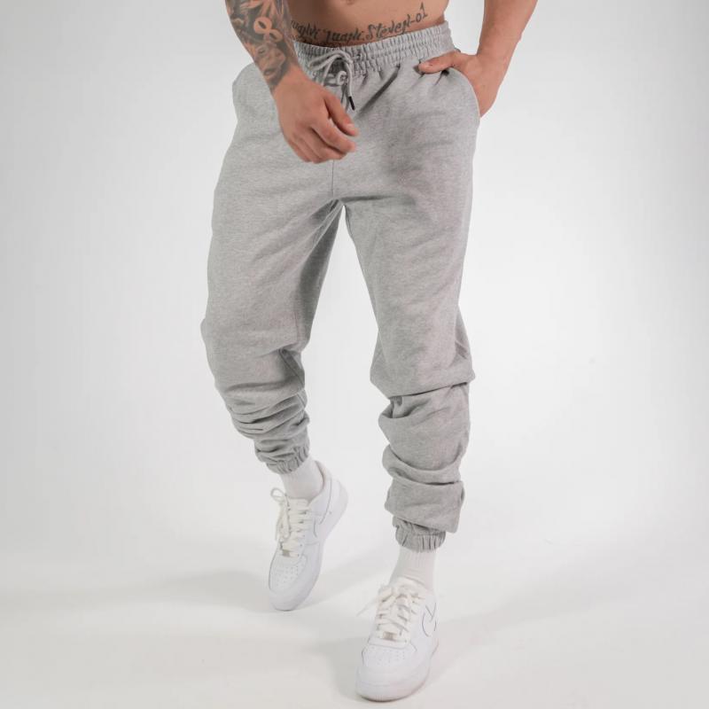 Solid Color Elastic Waist Casual Sports Pants