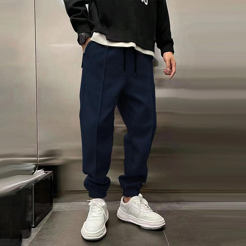 Solid Plush Loose Elastic Waist Casual Sports Pants
