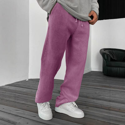 Solid Color Loose Elastic Waist Sports Pants