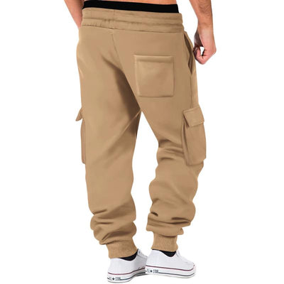 Solid Color Sports Multi-Pocket Sweatpants