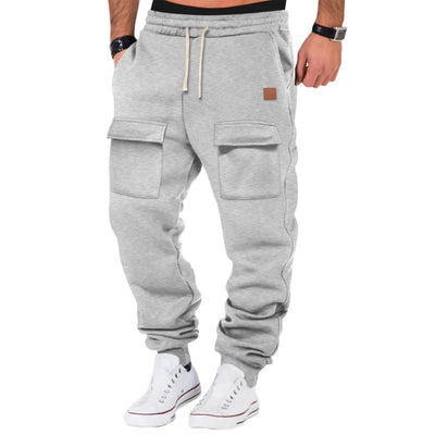Sports Solid Color Multi-Pocket Sweatpants