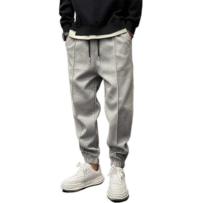 Solid Plush Loose Elastic Waist Casual Sports Pants