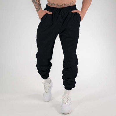 Solid Color Elastic Waist Casual Sports Pants