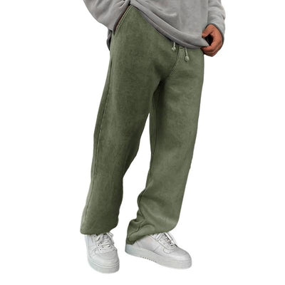 Solid Color Loose Elastic Waist Sports Pants