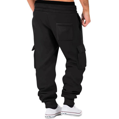 Solid Color Sports Multi-Pocket Sweatpants