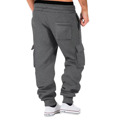 Solid Color Sports Multi-Pocket Sweatpants