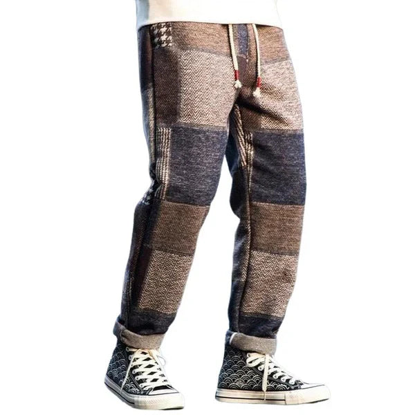 Classic Vintage Check Casual Pants