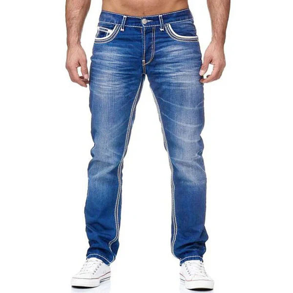 Fashion Distressed Slim Double Stitching Casual Jeans