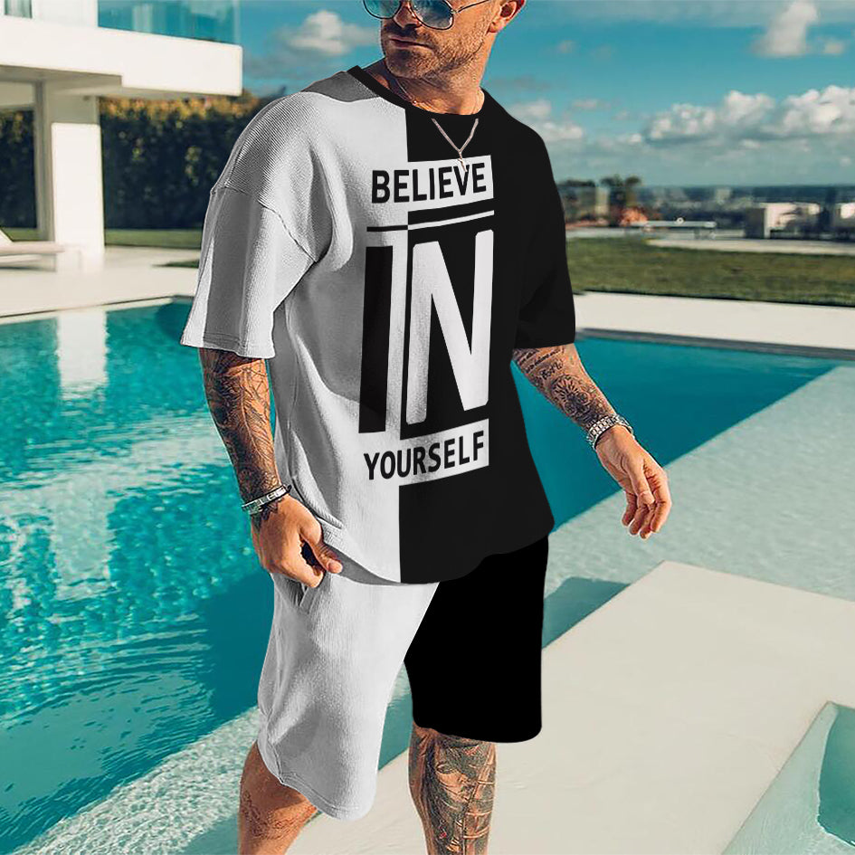 Oversized  T-Shirt & Shorts Set Believe In Yourself